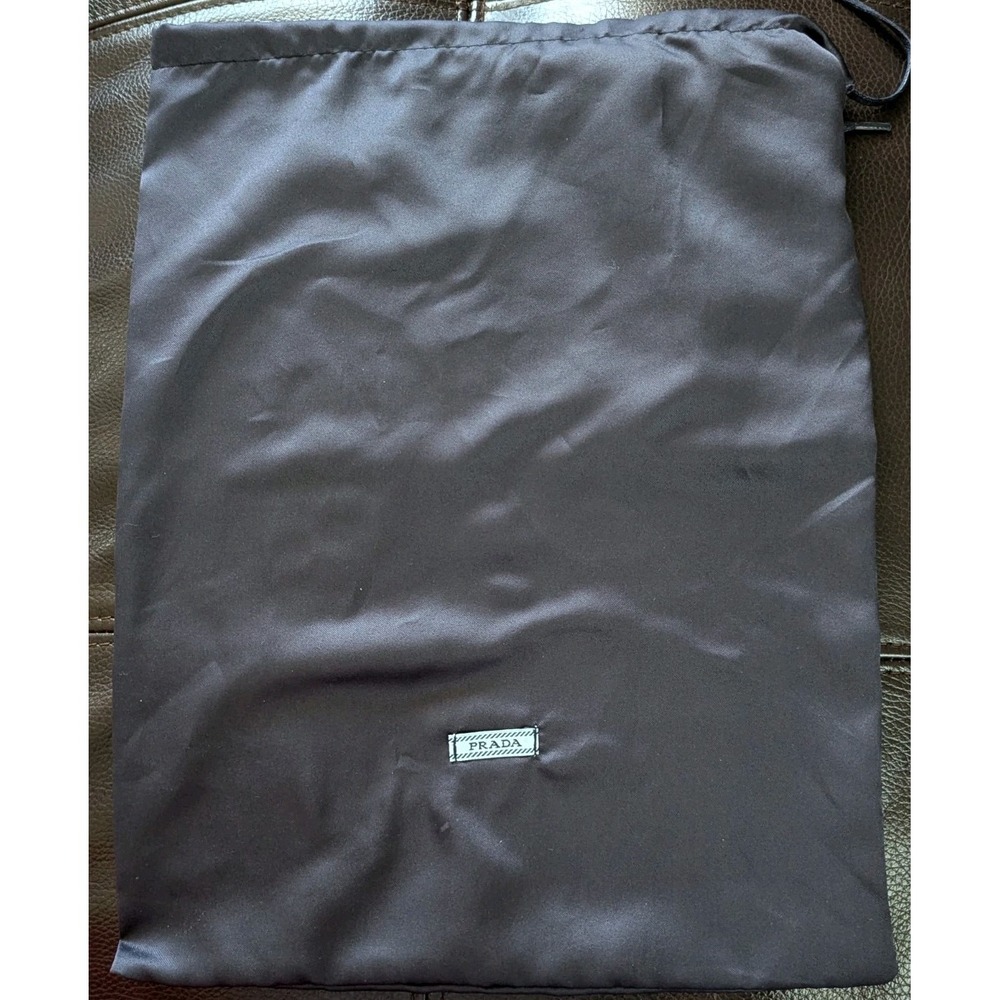 PRADA Navy Satin Finish Drawstring Dust Cover Travel Bag 15"‎ X 11"